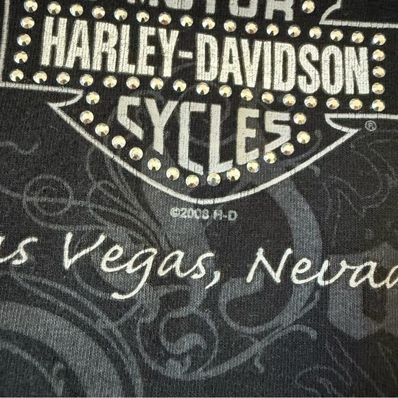 Harley Davidson Y2K Black Graphic Tank Top 2008 Las Vegas Nevada Size L - Picture 6 of 12